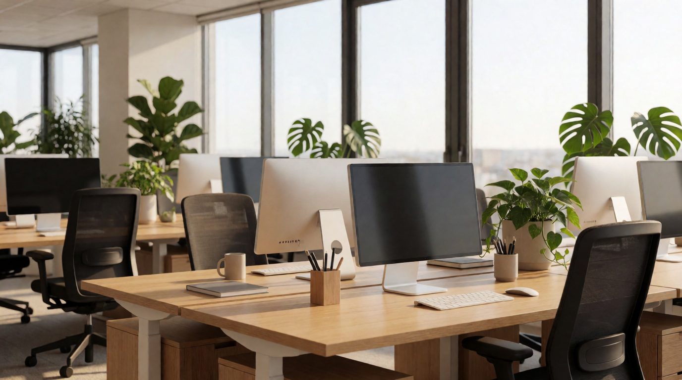 The Nordwind Software office in Kiel: bright desks, plants, large windows