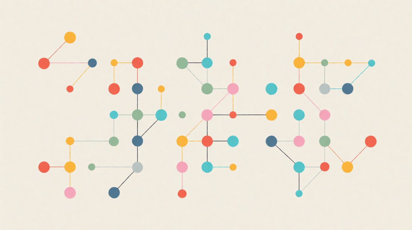Colourful circles connected by lines – the Kreis community network